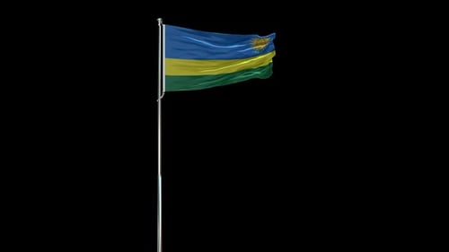 Rwanda National Flag Waving Seamless Loop