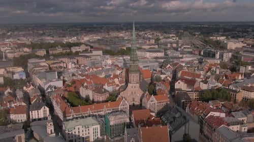Aerial footage of Tallinn in Estonia