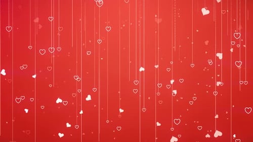 Elegant Falling Hearts Animated Love Background