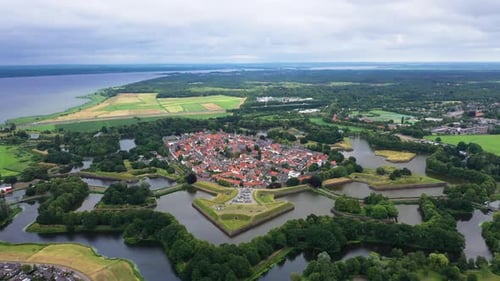 Naarden Historic Old Town With A Star-shaped Fortress In Gooi Region, North Holland, Netherlands. Ae