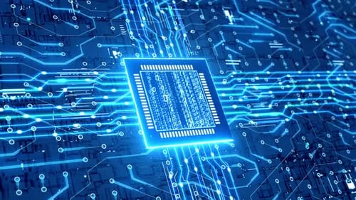 Circuit Board Of Quantum Computer Smart Chip