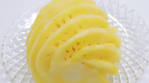 Sliced Pineapple on Plate