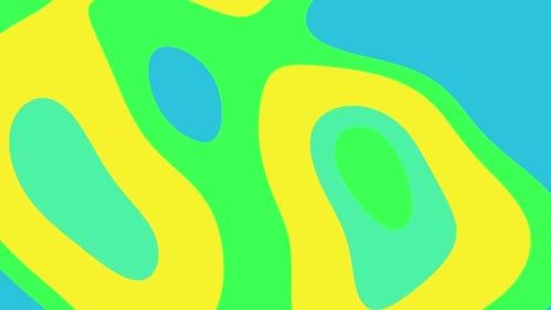 Vibrant Abstract Organic Shapes Flowing Seamlessly Vibrant Yellow Blue Green Colors Gentle Movement