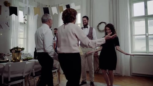 People Gather for Birthday Party Celebration Indoors