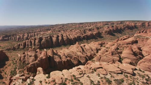 Canyonlands national park Utah aerial view of majestic red rock desert landscape