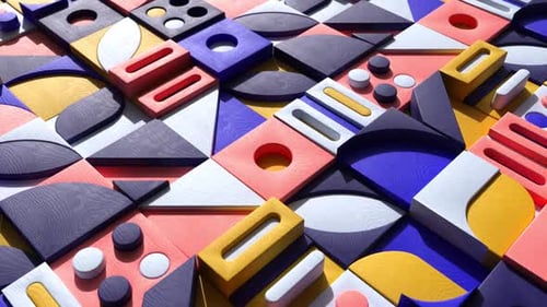 Padrão ou quebra-cabeça de formas geométricas de madeira