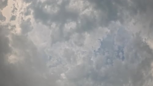 Timelapse of Fluffy Cumulus Clouds Moving in Blue Sky Abstract Aerial Nature Summer Sunset Sky