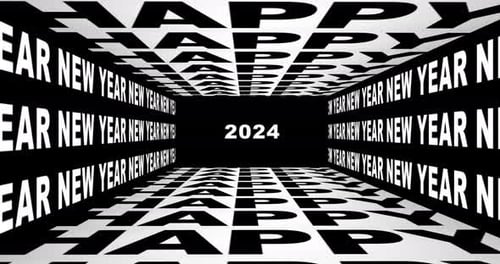Happy New Year Tunnel Motion Design Happy New Year Resolution Kinetic Typography Loop Animation