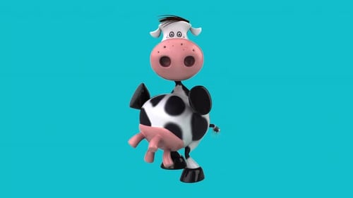 Fun 3D cartoon cow (with alpha channel)