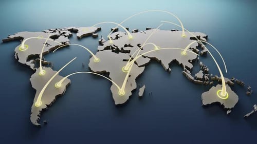 World Map Gold Line Transfer