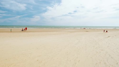 The Camber Sands Beach, East Sussex, England, UK