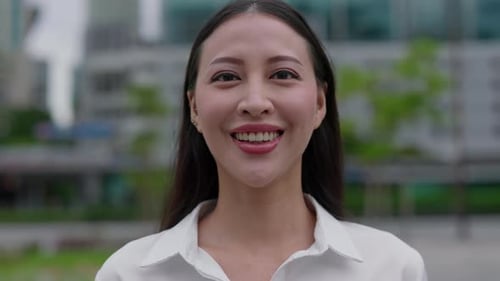 Smiling Woman in the City