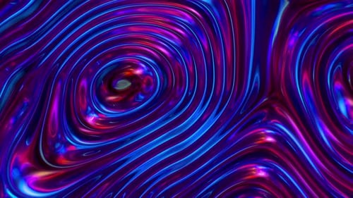 Abstract Iridescent Liquid Waves Seamless Loop Background