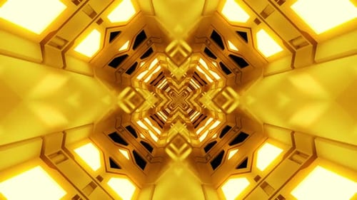 Abstract Geometric Neon Light Tunnel Futuristic Seamless Loop