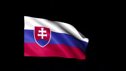 Realistic Waving Slovakia Flag Animation with Alpha Channel