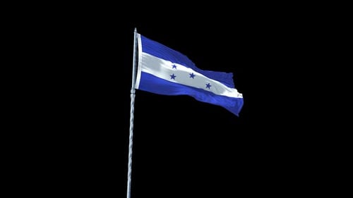 Honduras National Flag Waving on Transparent Background