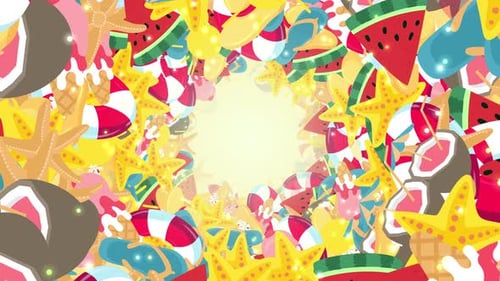 Fond d'icônes d'été 4k