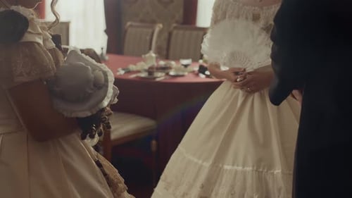 Figures in Elegant Historical Indoor Setting