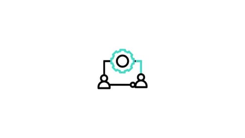 Minimalist Animated Process and Connection Icon with Gear