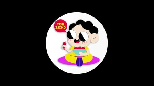 Modern Animated Character Eating Hot Chili Icon