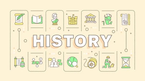 Animated History Icons Timeline for Education and Learning