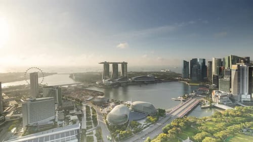 Singapore City Skyline From a High Vantage Point