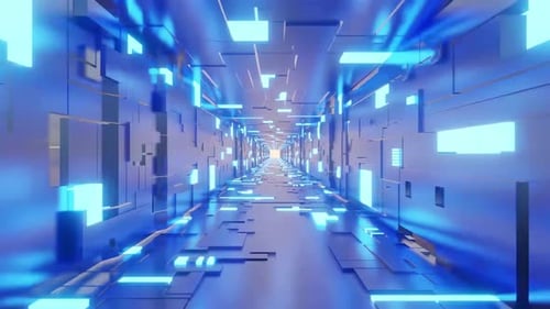 4K Atmospheric Cool Technology 3 D Shuttle Tunnel Background Video 3