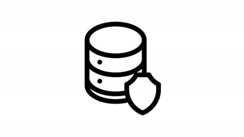 Animated Flat Design Data Security Icon
