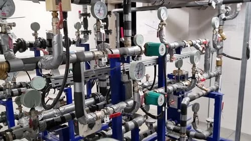 Complex Arrangement of Industrial Pipes and Gauges