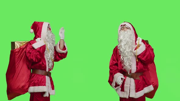 Joyful Santa Waving Hello or Goodbye, Holidays Stock Footage ft. joyful ...