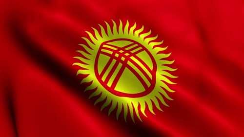 Waving Kyrgyzstan Flag Seamless Loop Animation