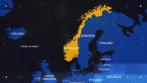 Futuristic Digital World Map Glitch Zoom Highlight