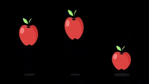 Apples Jumping On Alpha Channel