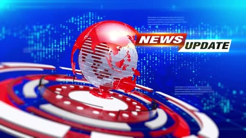 News Update Broadcast News Background Red Loop