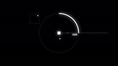Minimalist digital interface glowing circle progress with abstract