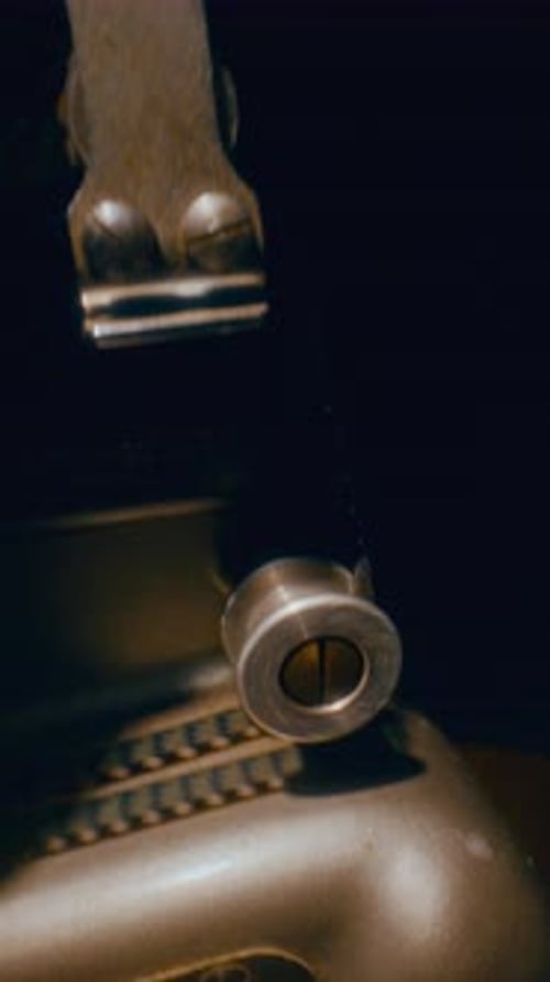 Vintage Film Projector Internal Mechanisms and Film Reel