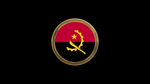 Schleifenanimation zum Kreissymbol mit der Flagge Angolas