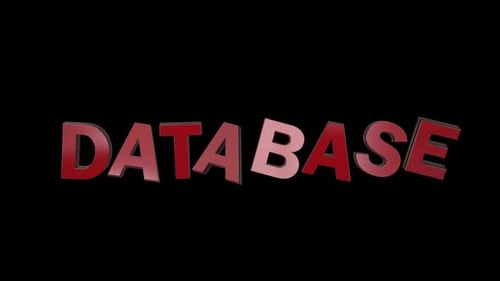 Datenbank Word auf dem Alpha-Kanal der Hochtechnologie
