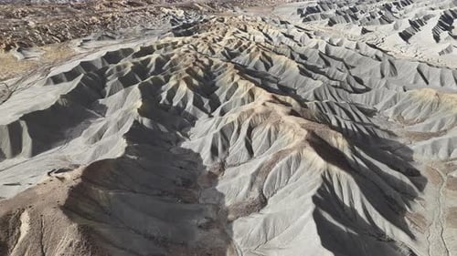 Drone Shot of Dry Sandstone Hills in Barren Desert Landscape