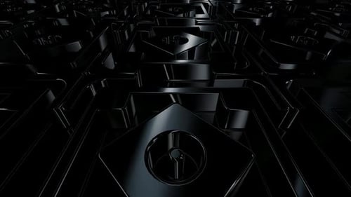 Dark Metallic Geometric Pattern Loop Background