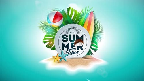 summer season, beach vacations animation 4k