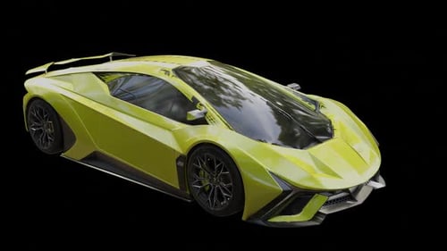 Futuristic Sports Car Rotation Alpha Channel