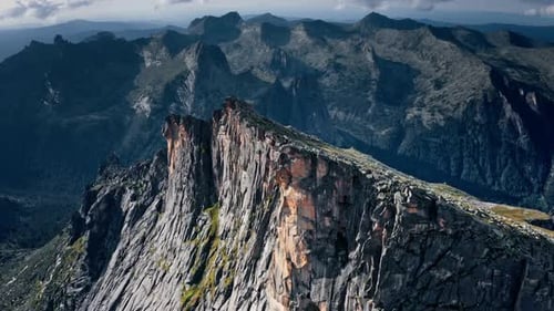 Aerial View of a Mountain Range