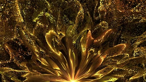 Golden Particle Fluid Motion Abstract Background Animation