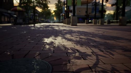 Small Town with Empty Streets