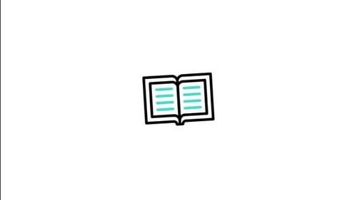 Animated Flat Design Book Icon Opening and Closing