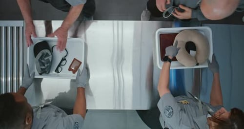 Airport Security Checkpoint from Birds Eye View