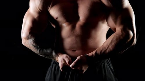 Close Up of Muscular Torso Posing