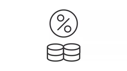 Minimalist Financial Percentage and Coins Icon Animation