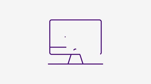 Flat Design Animated Computer Monitor E-commerce Interface